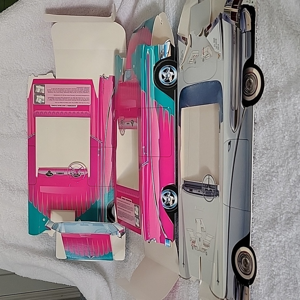 Two 1956 Chevy Hot Rod Cardboard Cars One 1958 Buick Century. Like New